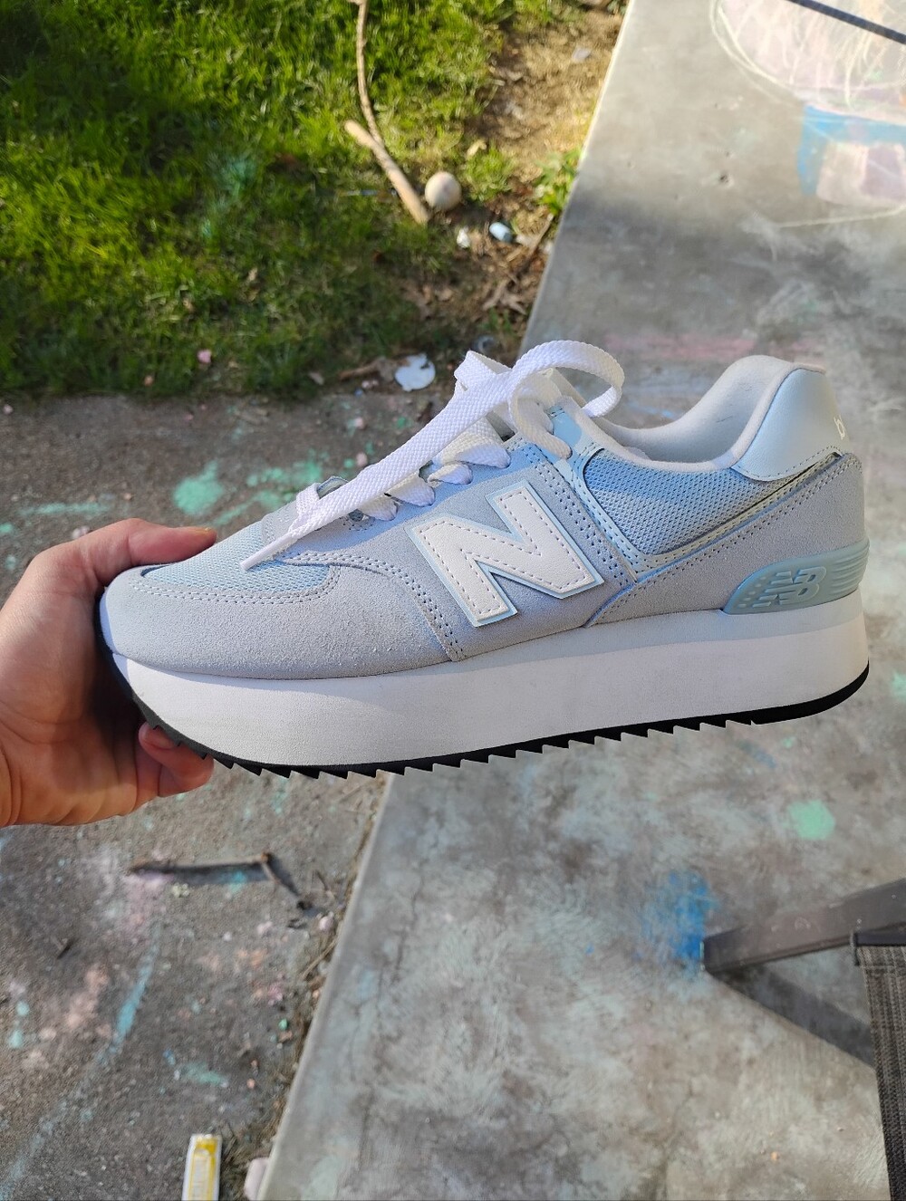 New Balance Platform 574, Baby Blue, Women's 11